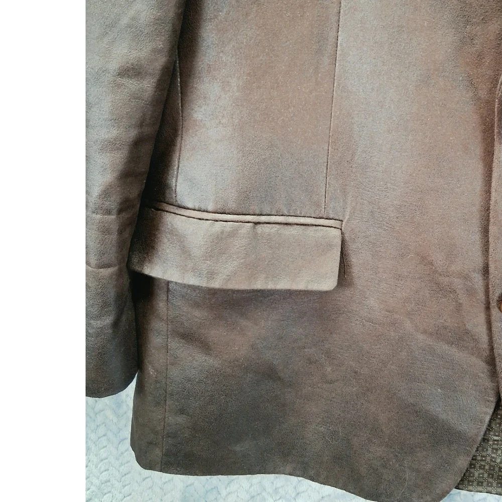 Michael Kors Mens Faux Suede Sports Jacket 46R Blazer Brown Cowboy Rancher